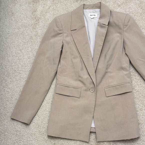 Open Edit Tan Blazer Jacket - Picture 3 of 14